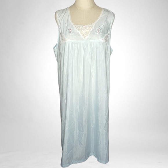 Vanity Fair Other - VTG Vanity Fair Lace Floral Sleeveless Nightgown L